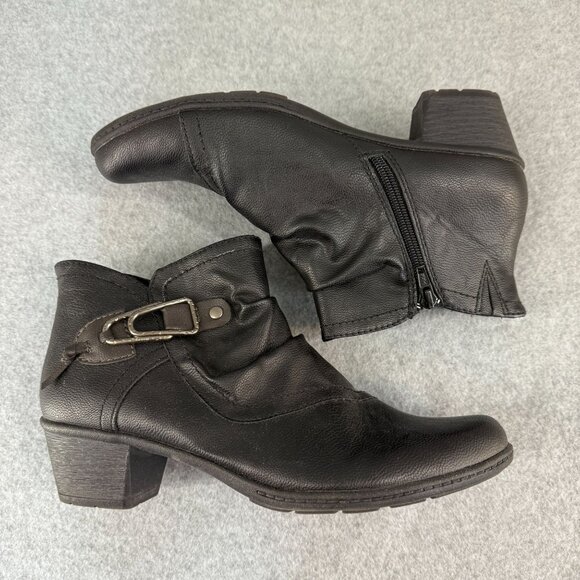 Earth Origins Womens Size 9 M Black Booties Boots Low Heeled Maggie Side Zip - Picture 2 of 16